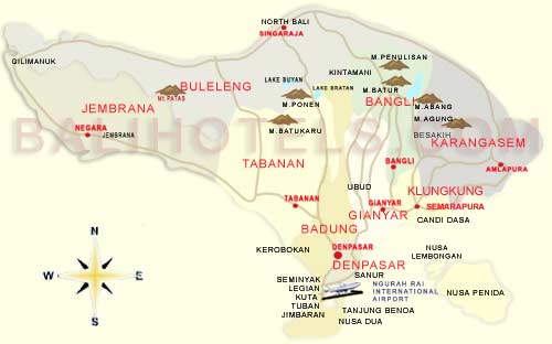 paradise-bali.com - Map of Bali